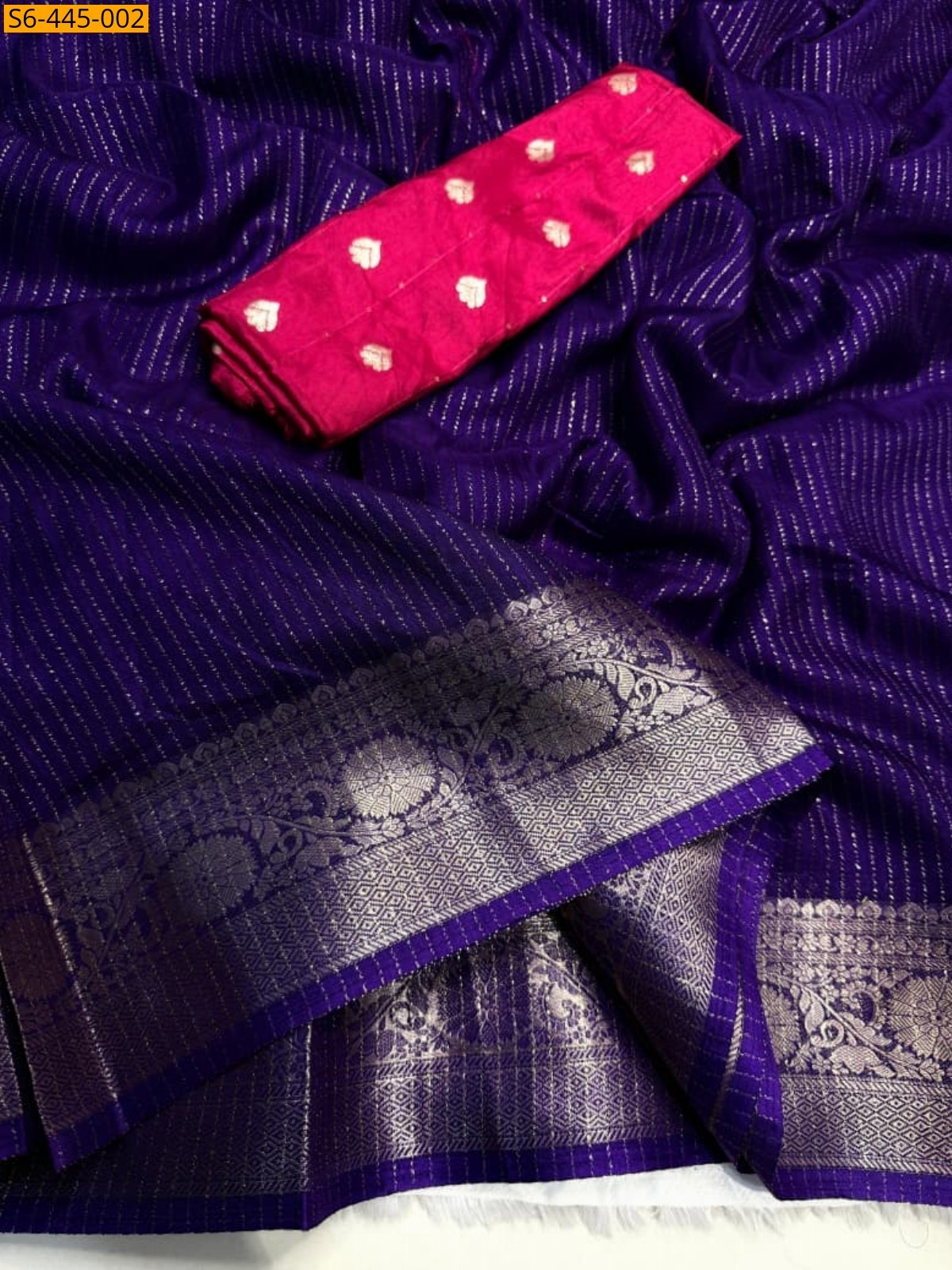Violet Fancy riko zari silk  saree