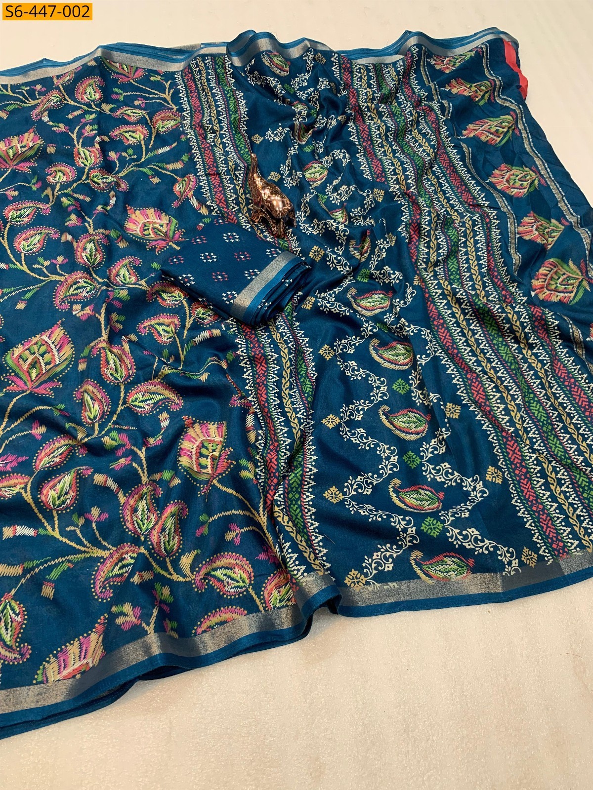 Morpitch Fancy Mulmul sarees