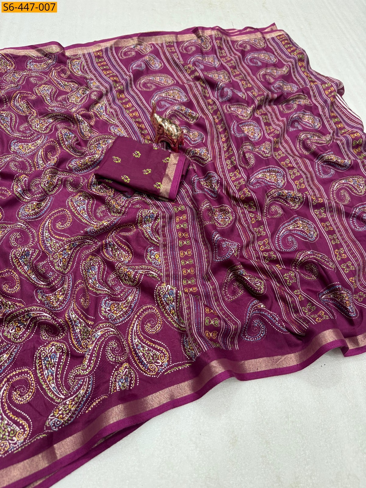 Magenta Fancy Mulmul sarees