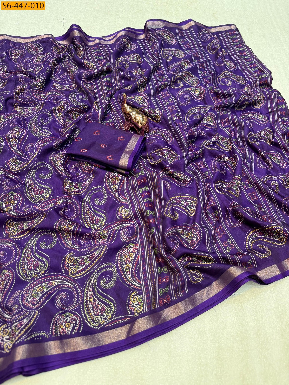 Violet Fancy Mulmul sarees