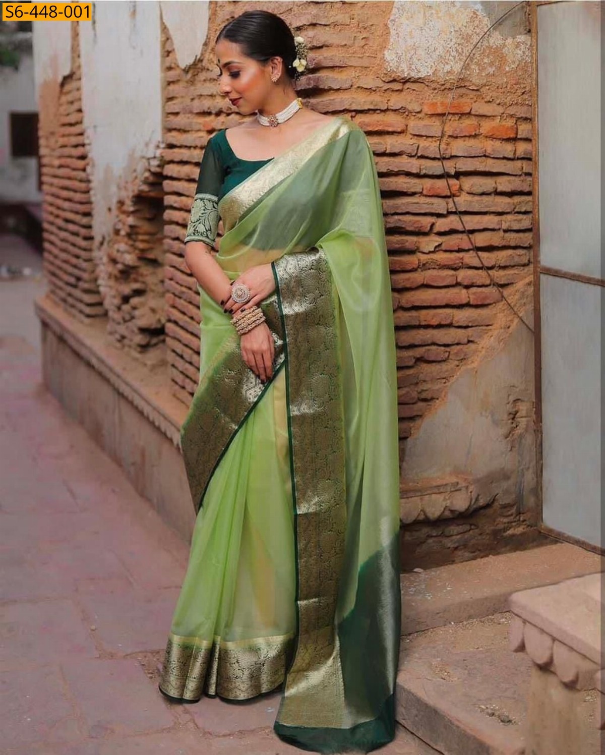Green Organza sarees