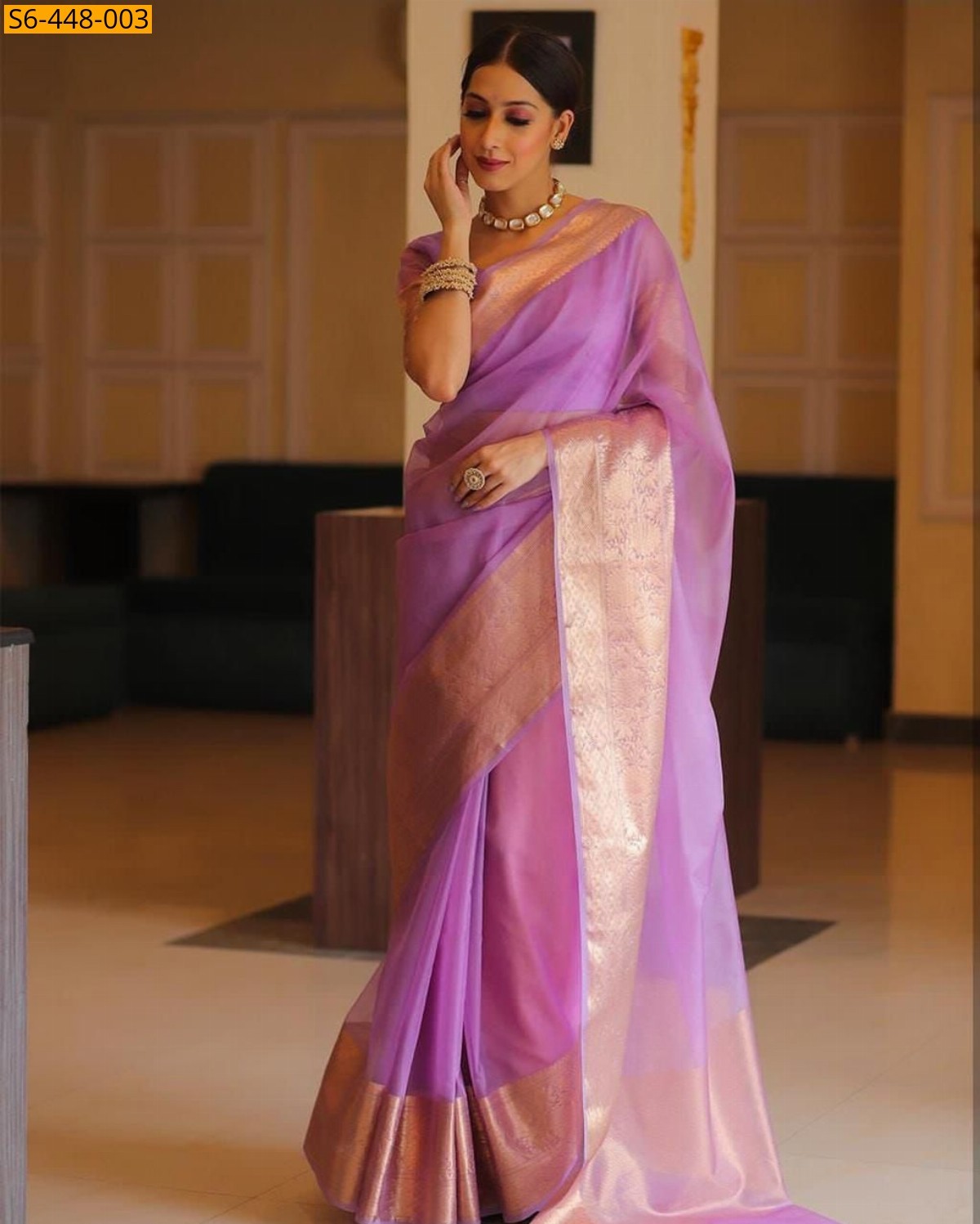 Lavender Organza sarees