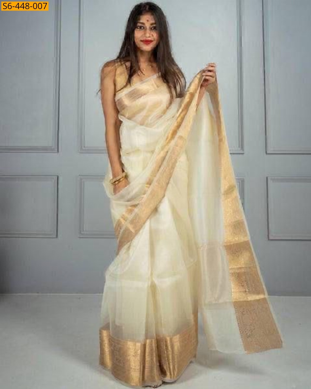 White Organza sarees