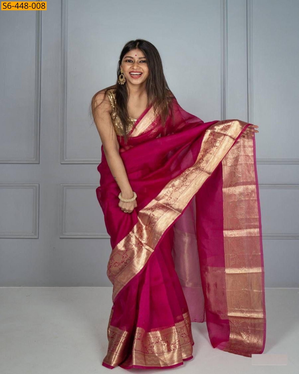 Maroon Organza sarees