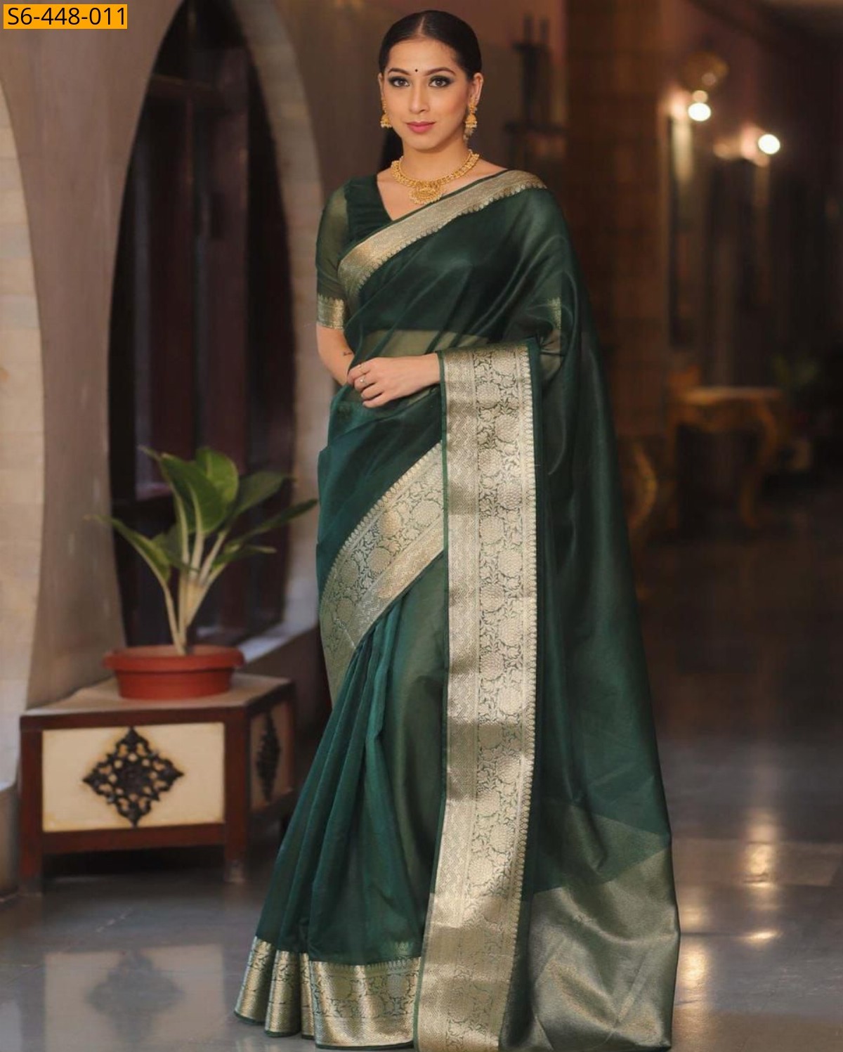 Green Organza sarees