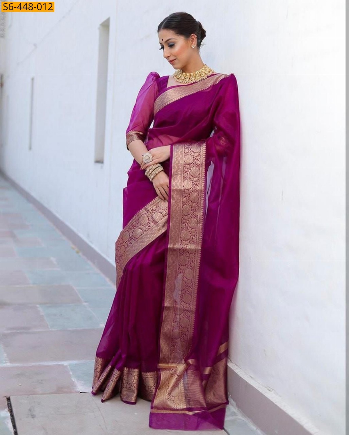 Magenta Organza sarees