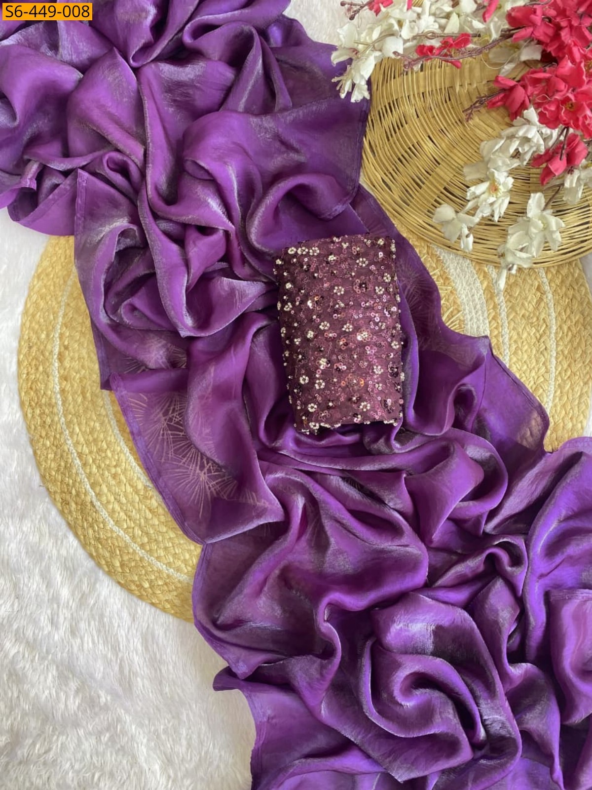Soft space silk sarees  - Purple