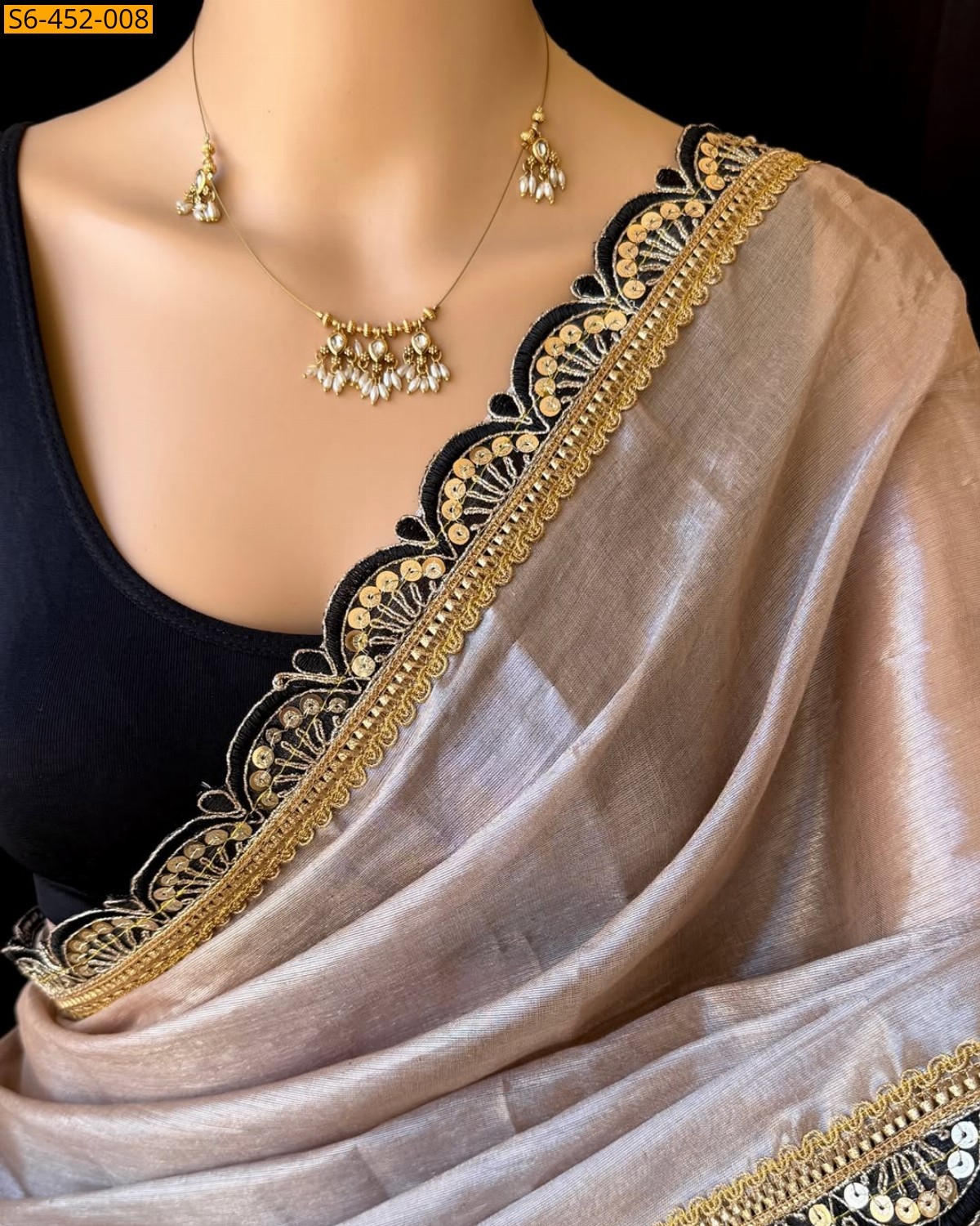 Light Pink Fancy tissue silk sarees