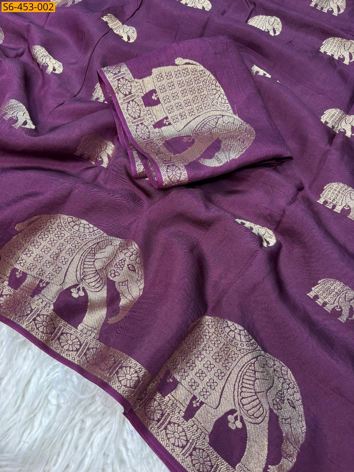 Magenta Fancy Viscose muslin sarees