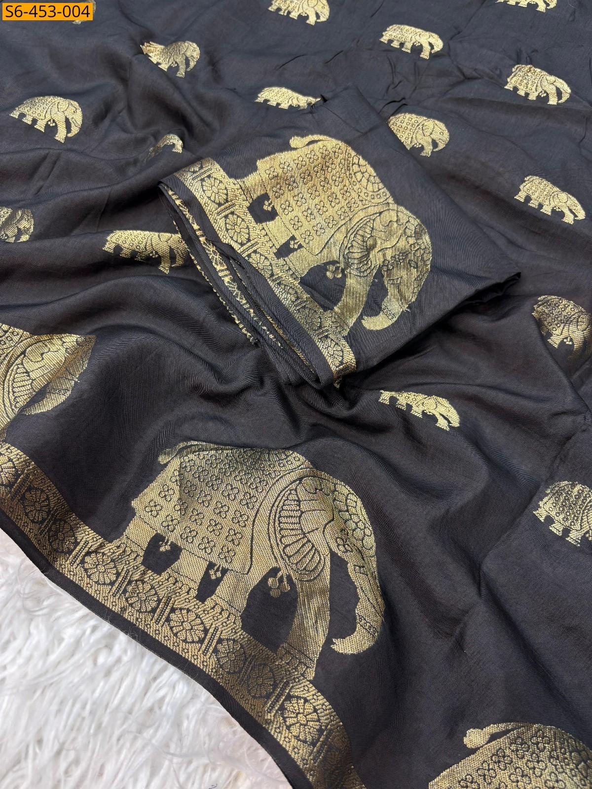 Black Fancy Viscose muslin sarees