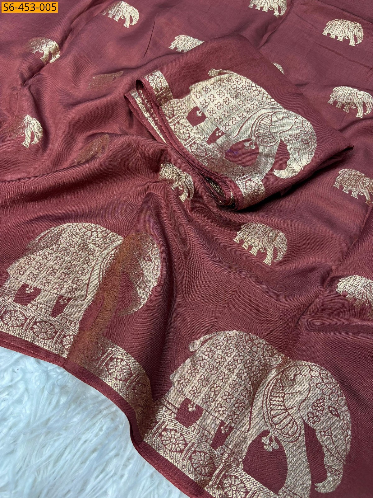 Maroon Fancy Viscose muslin sarees