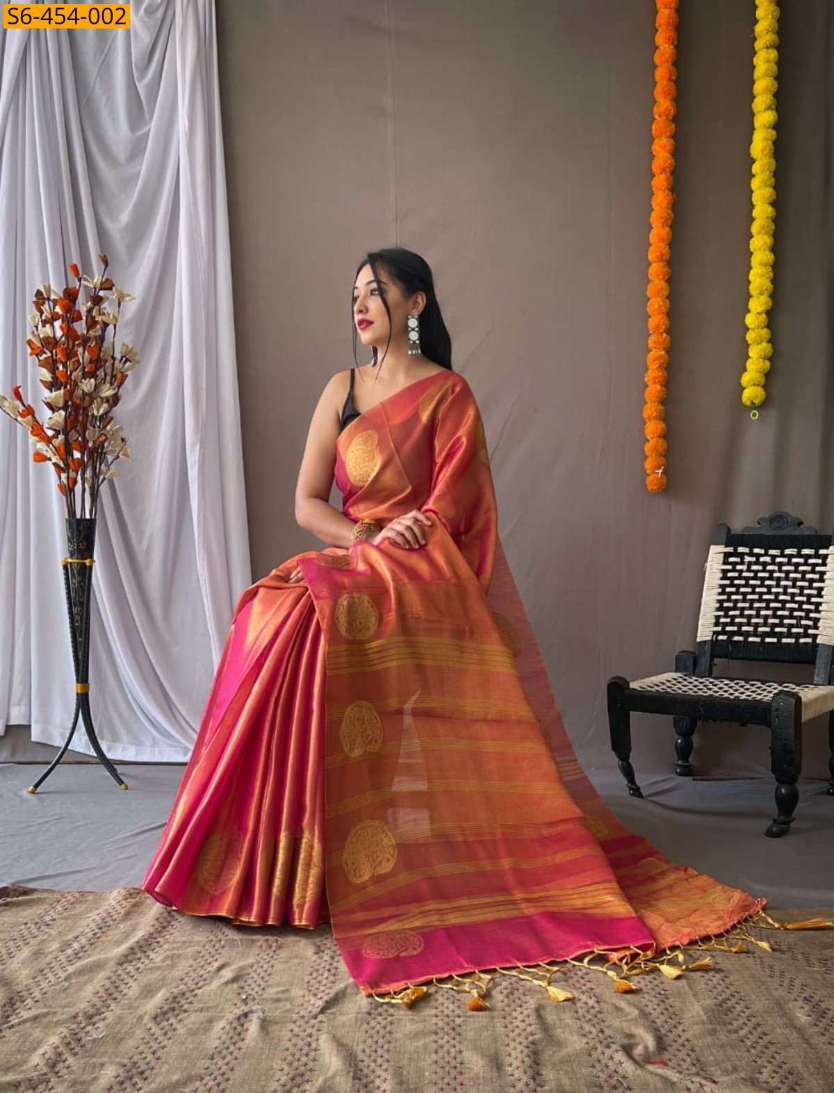Pink Fancy tissue silk sarees