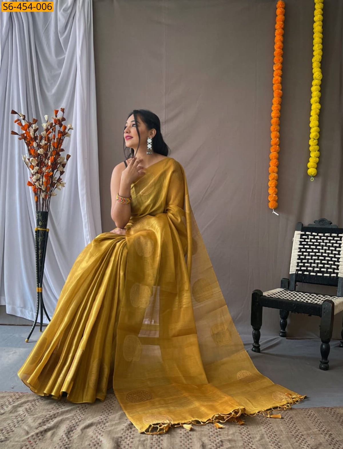 Gold Fancy tissue silk sarees