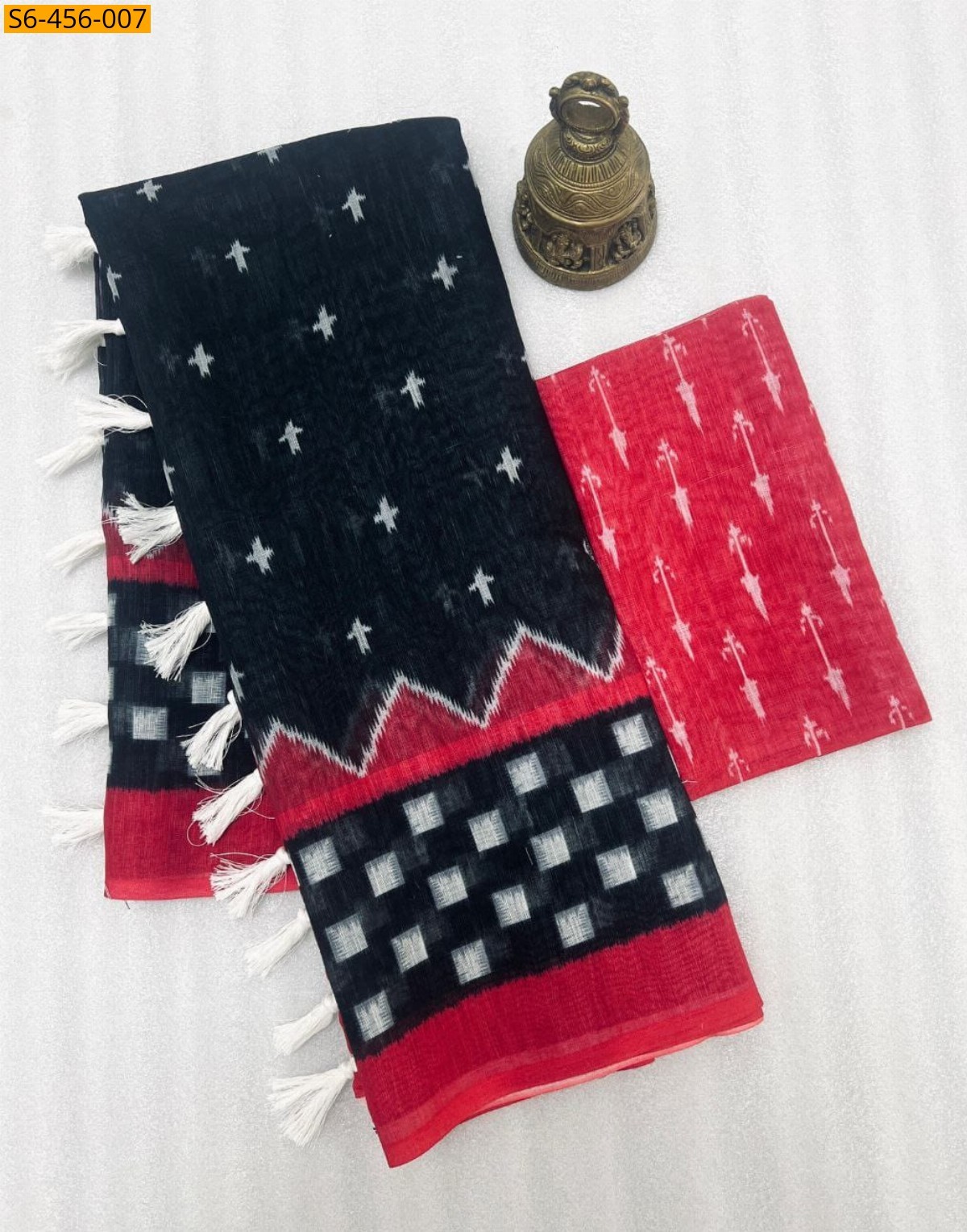 Black Fancy Linen sarees
