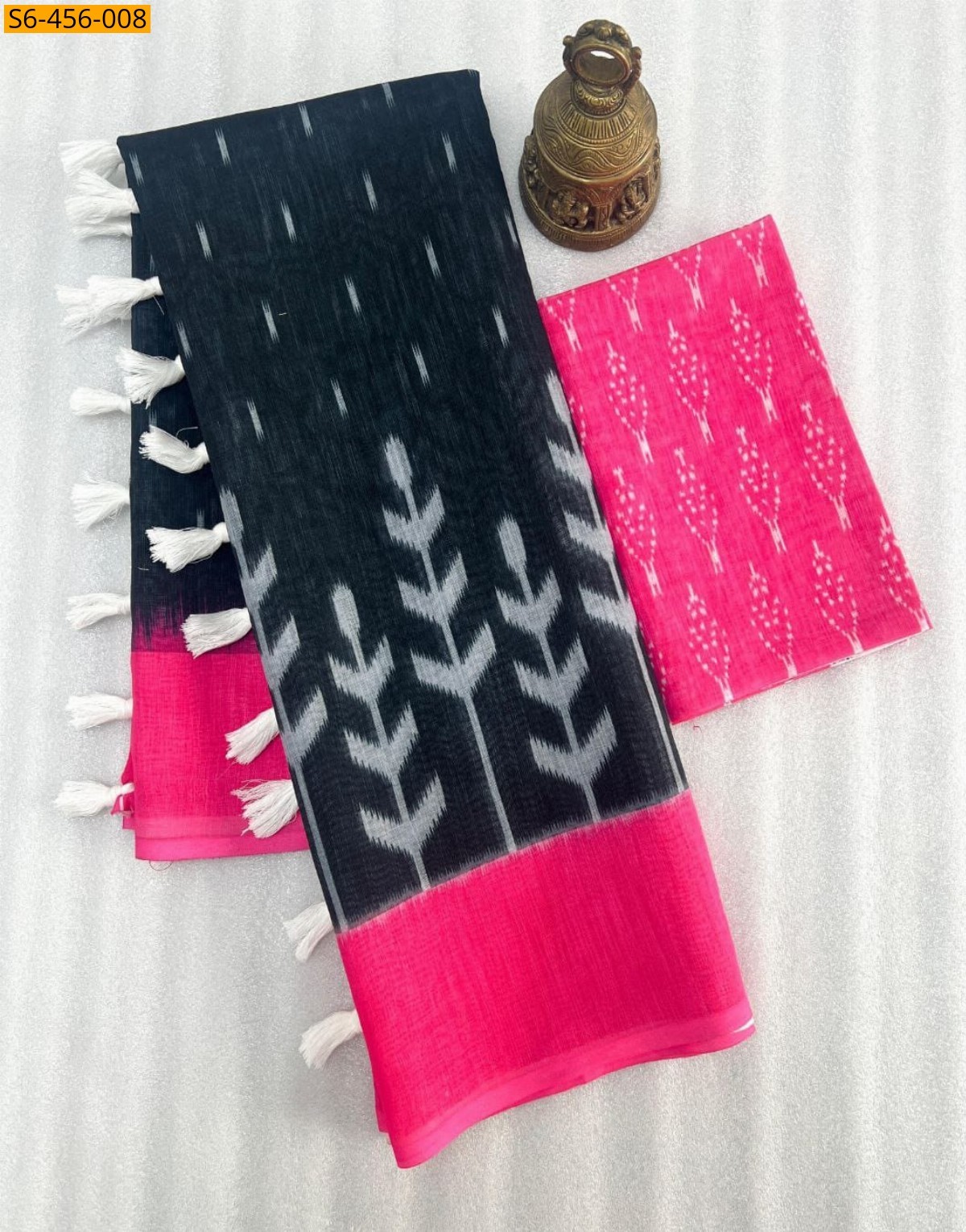 Black Fancy Linen sarees