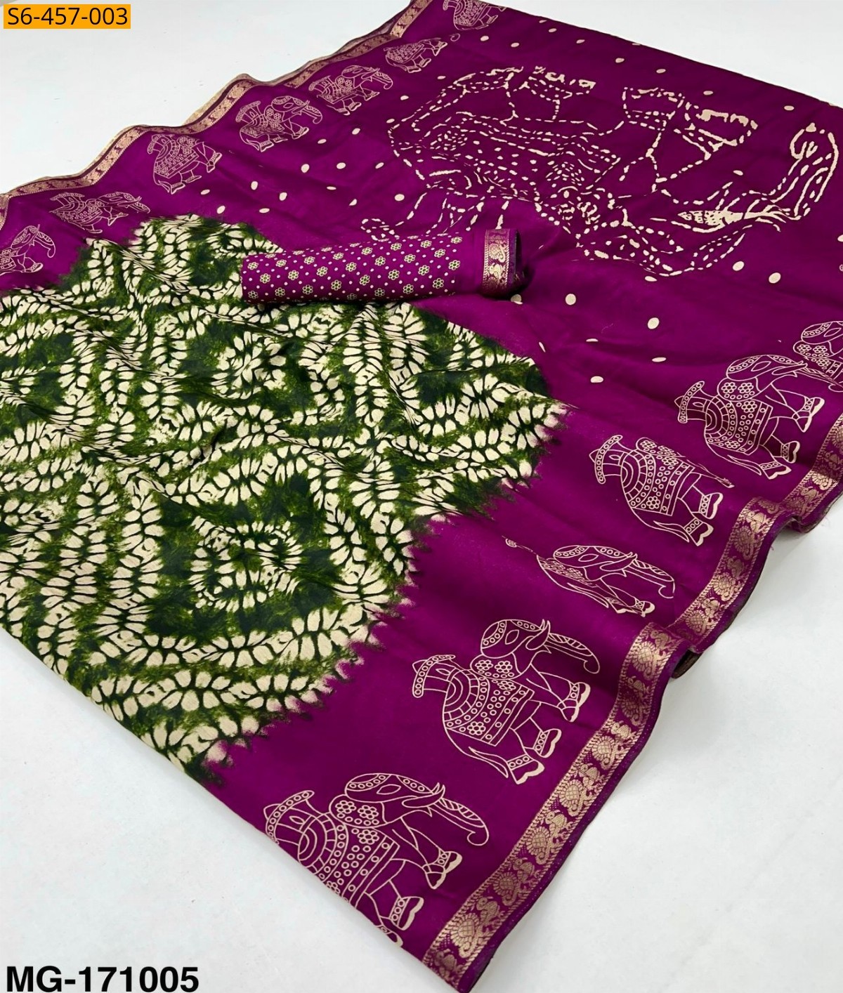 Multi color Fancy Mangalgiri Patola saree