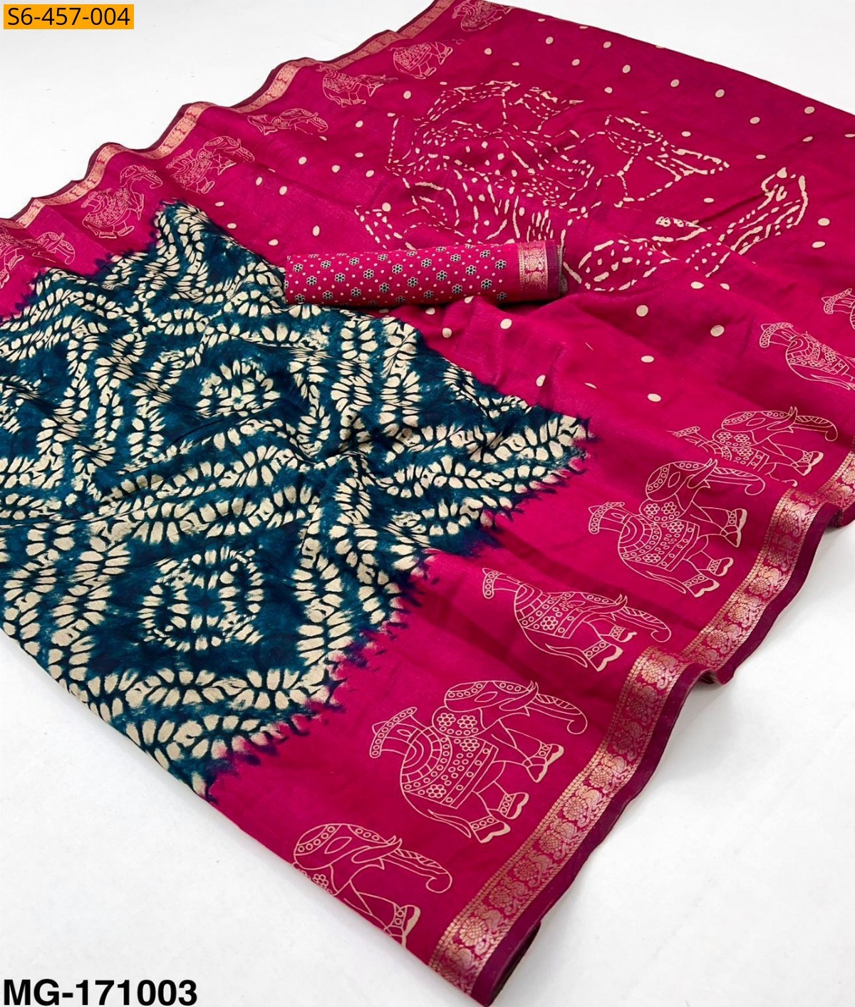Multi color Fancy Mangalgiri Patola saree