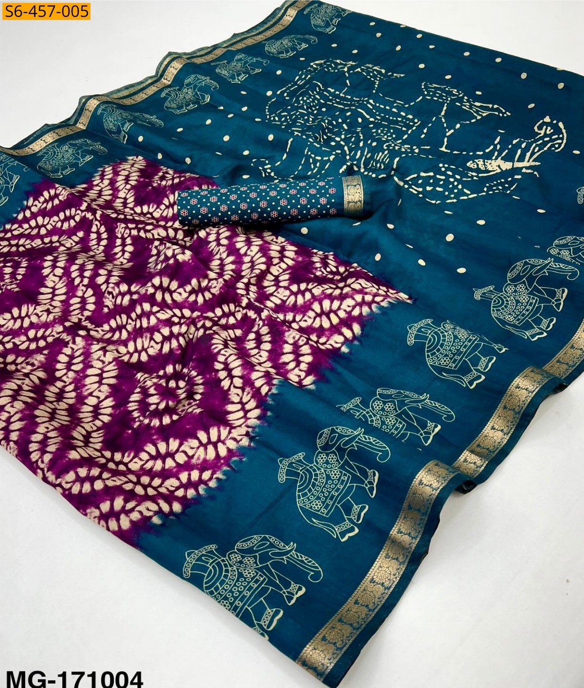 Multi color Fancy Mangalgiri Patola saree