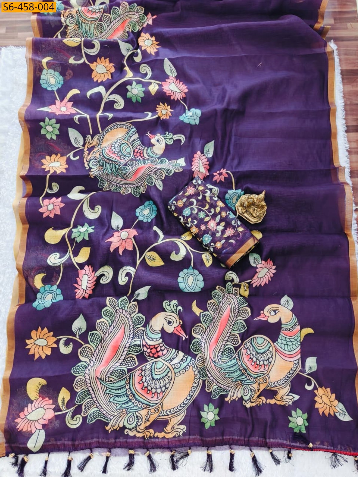 Violet Fancy linen  blooming sarees