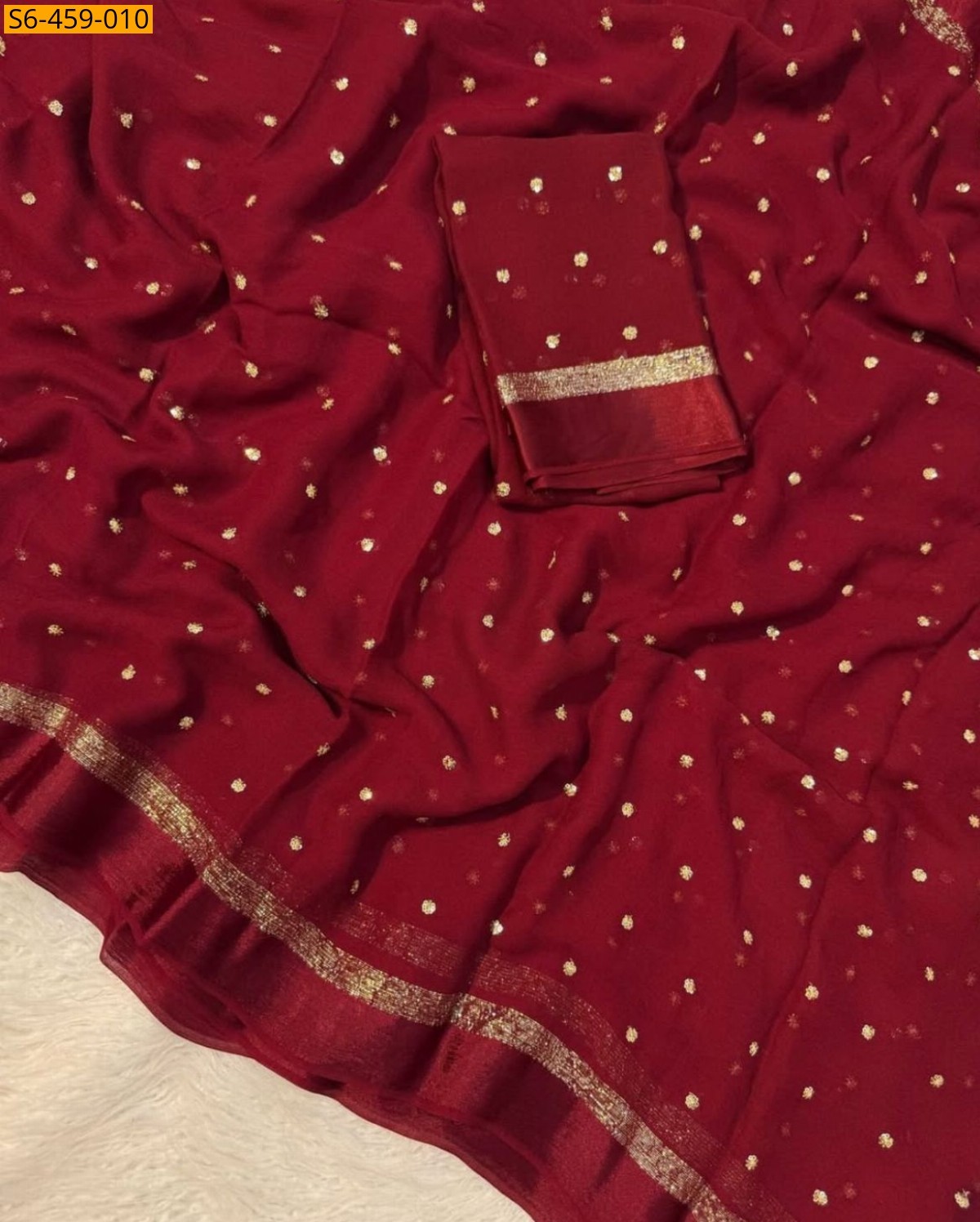 Maroon Fancy Viscose Georgette saree