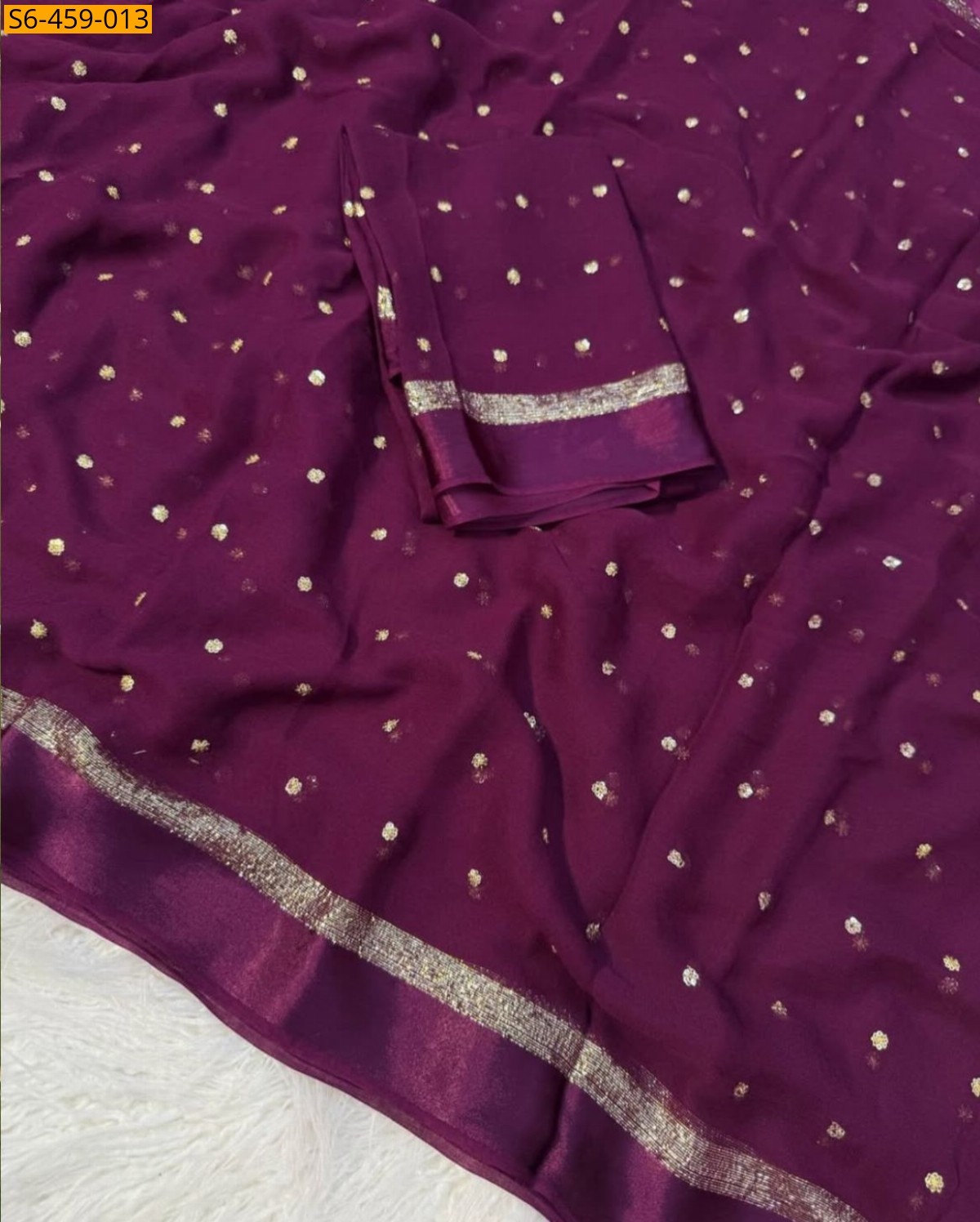 Magenta Fancy Viscose Georgette saree