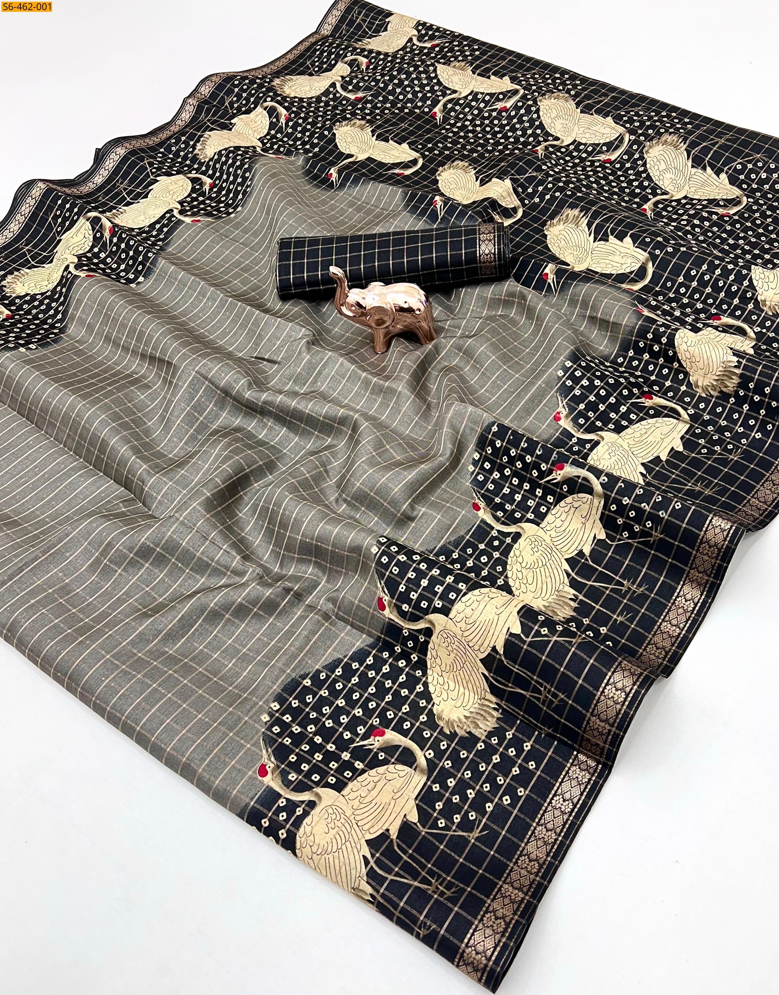 Gray Fancy Soft Tussar Saree