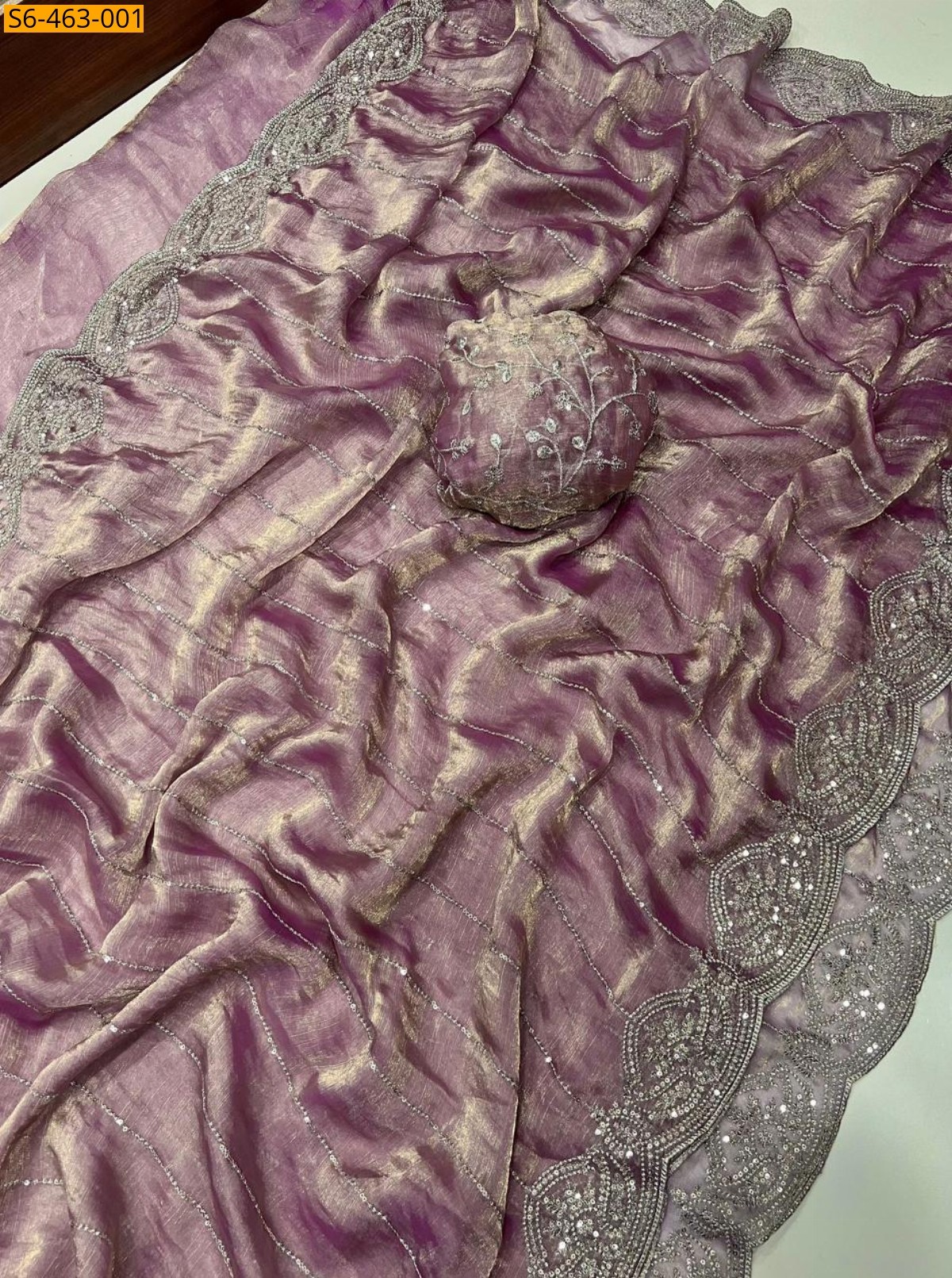 Purple Fancy Fendy Chiffon Saree 