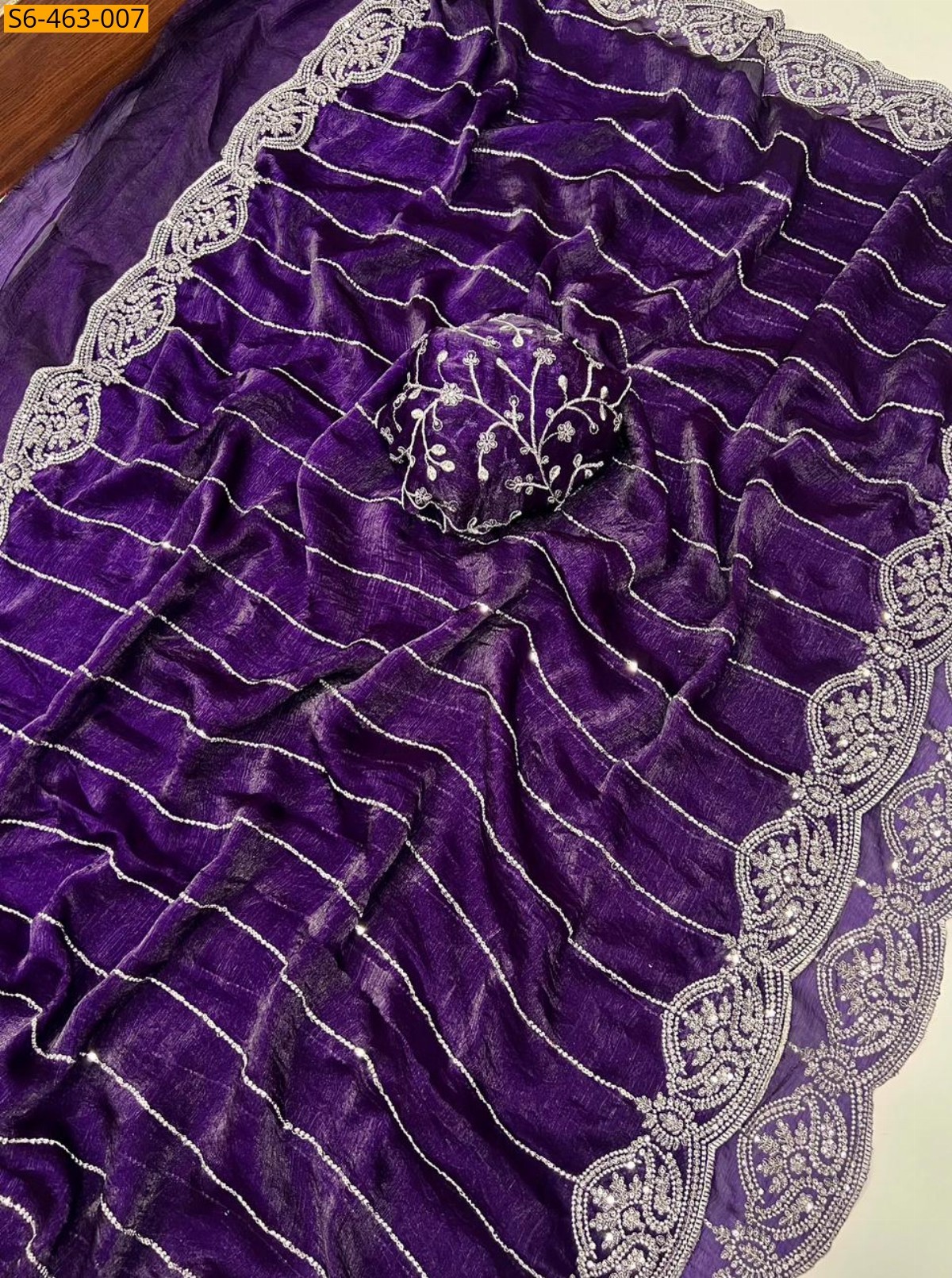 Violet Fancy Fendy Chiffon Saree 