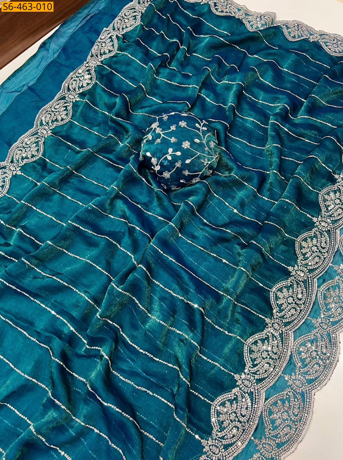 Blue Fancy Fendy Chiffon Saree 
