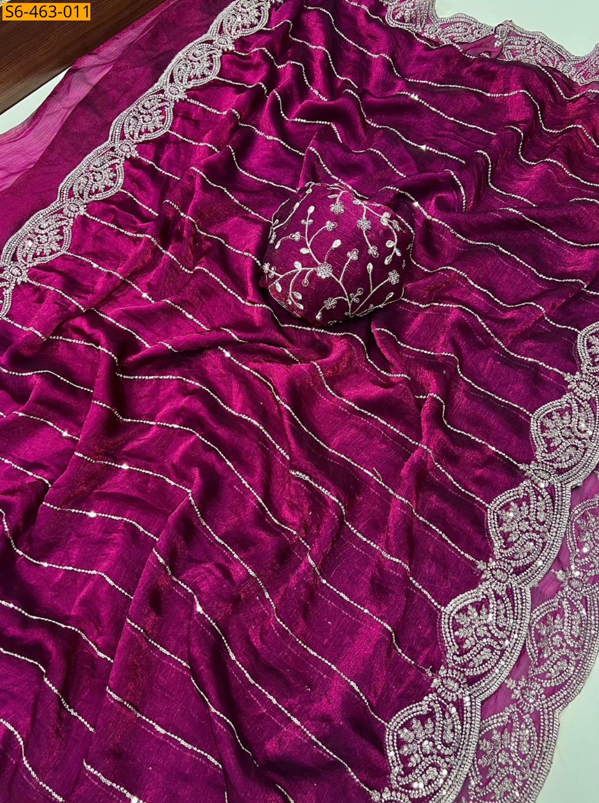 Violet Fancy Fendy Chiffon Saree 