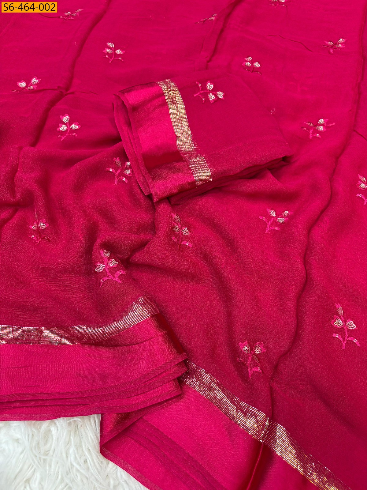 Pink Fancy viscose Georgette Saree