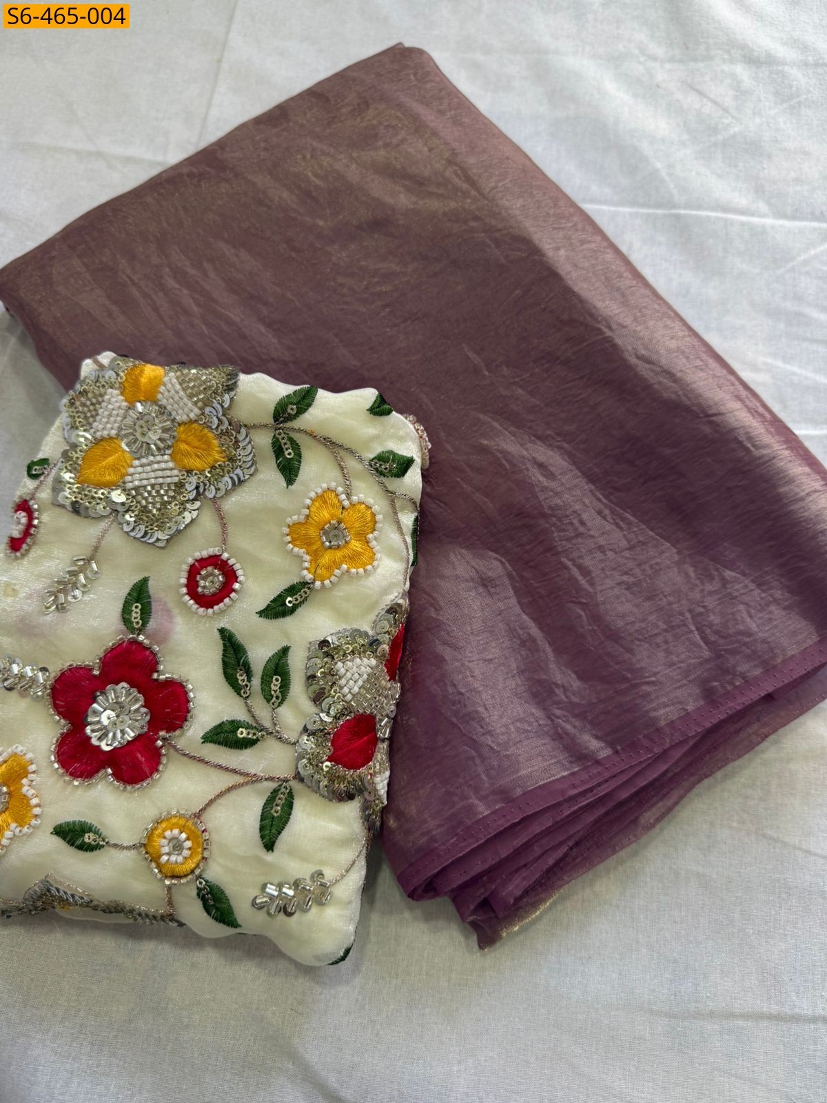 Lavender Fancy Space Sattin Saree