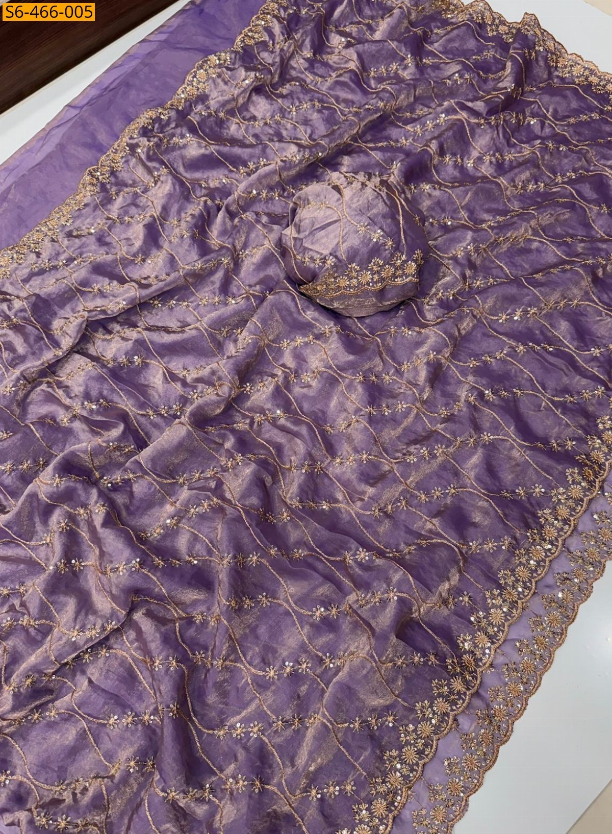 Lavender Fancy Space Sattin Saree
