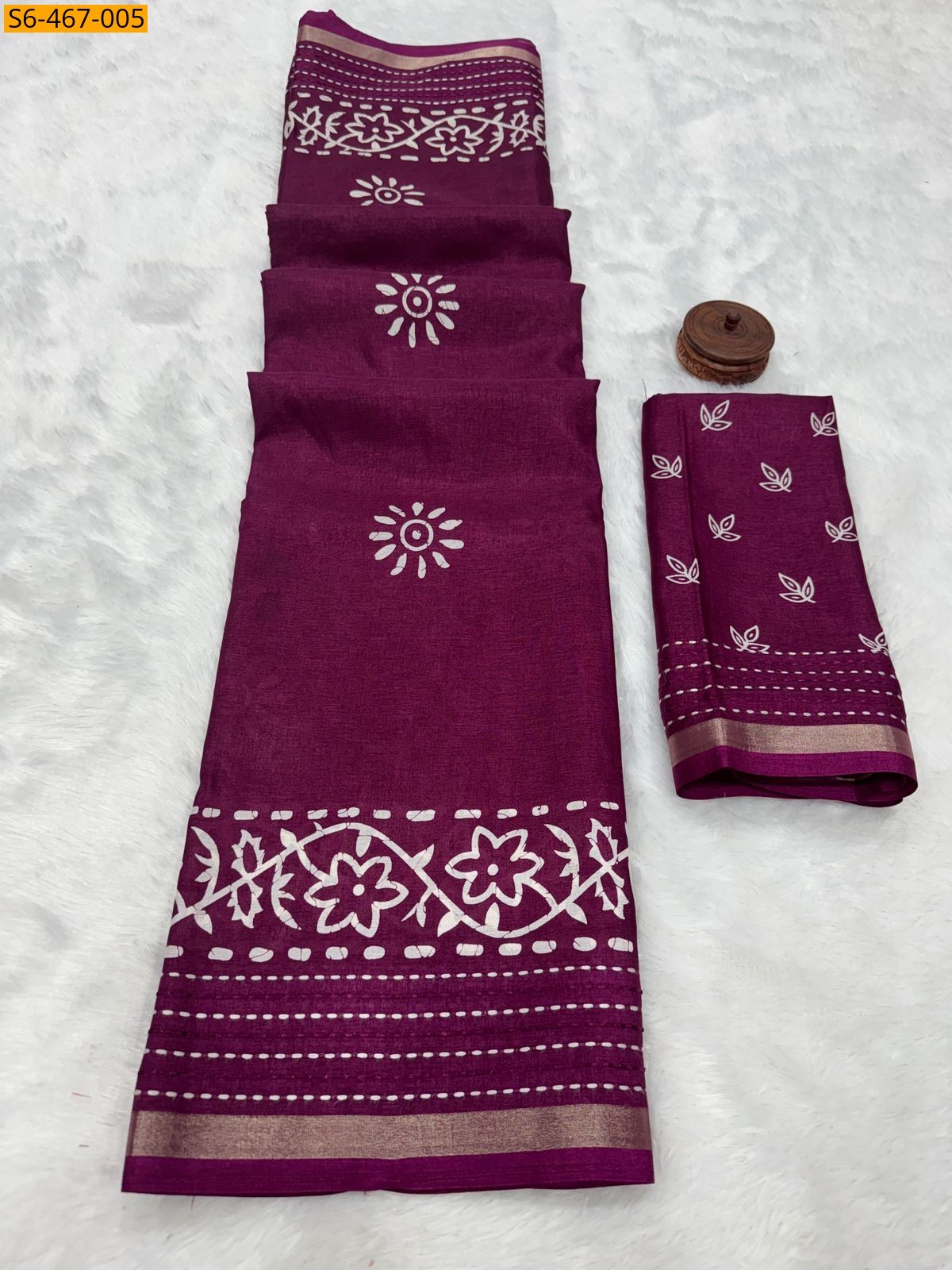 Wine Fancy Dola Silk Saree