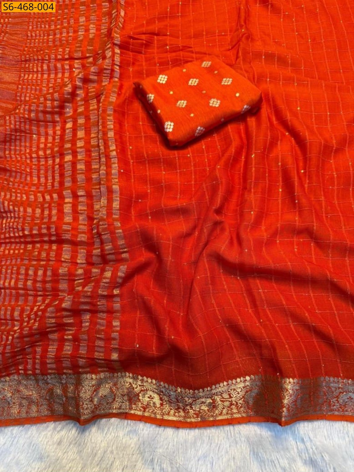 Orange Fancy Viscose Georgette Saree 