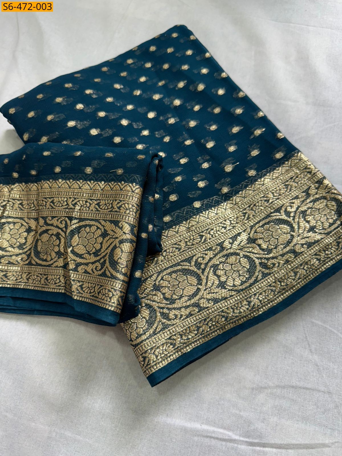 Blue Fancy Viscose Georgette Saree