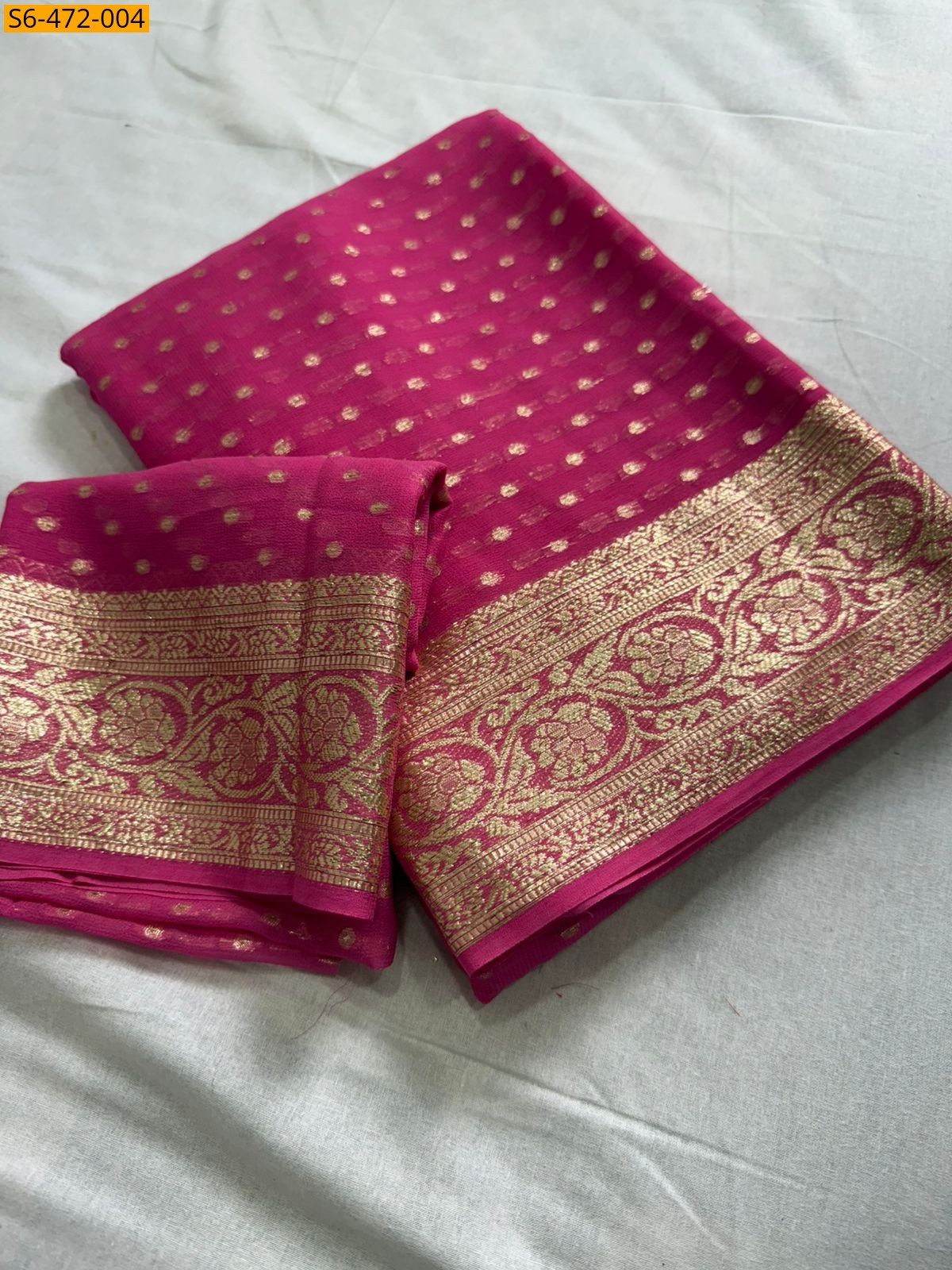 Pink Fancy Viscose Georgette Saree