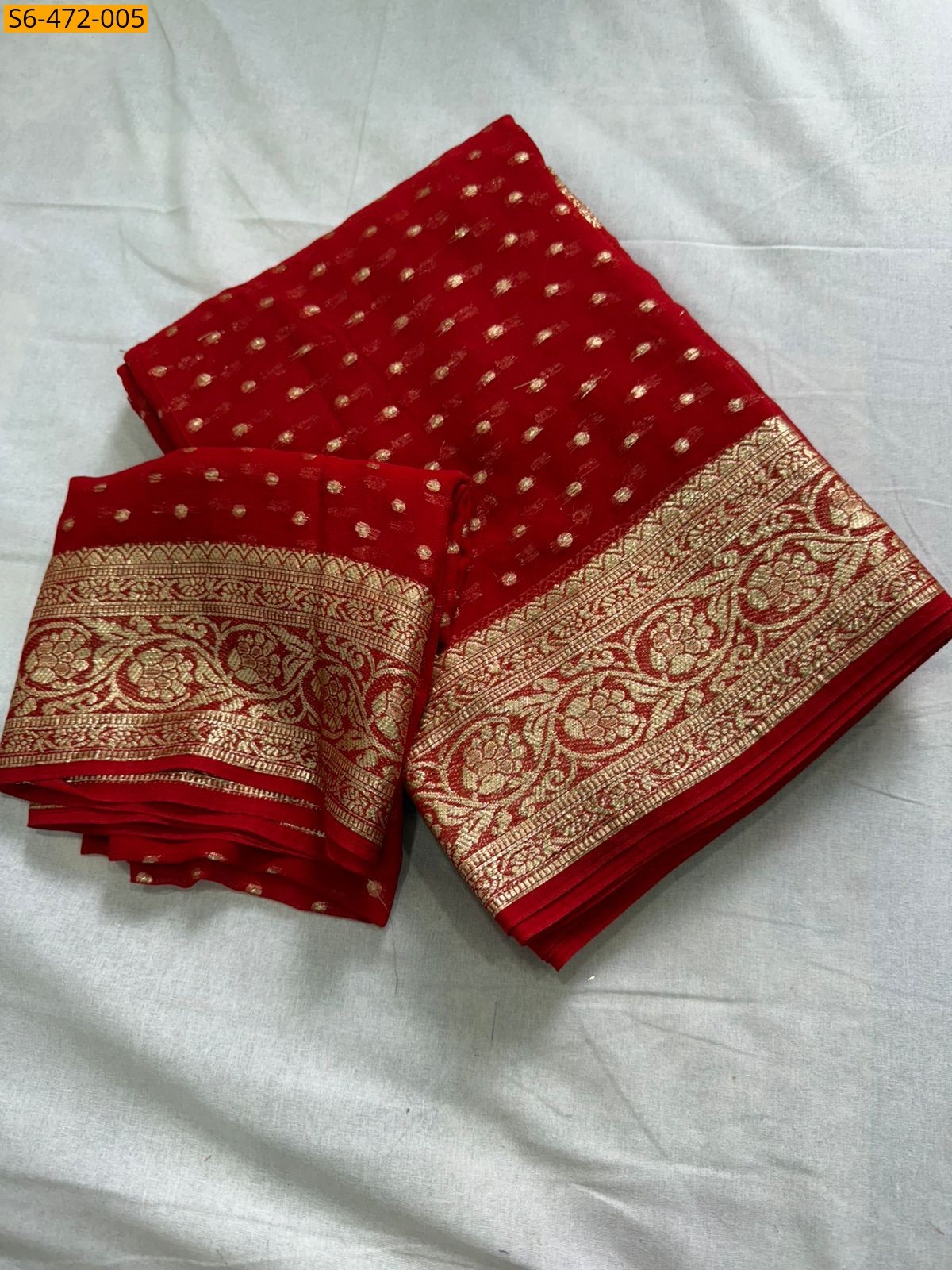 Red Fancy Viscose Georgette Saree