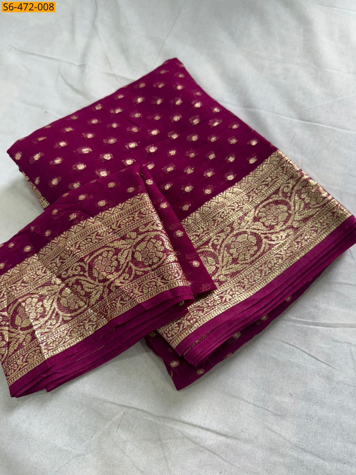 Purple Fancy Viscose Georgette Saree