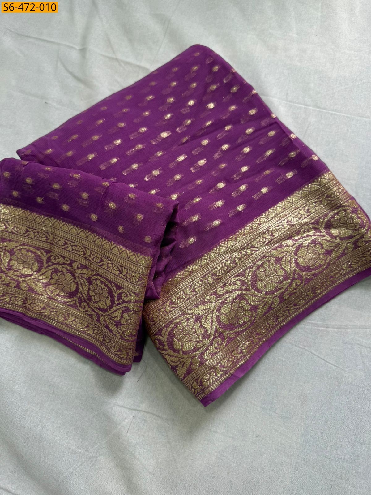 Lavender Fancy Viscose Georgette Saree