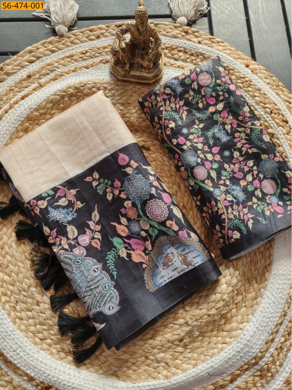 Half white Fancy Tussar silk Sarees Half white Fancy Tussar silk Sarees