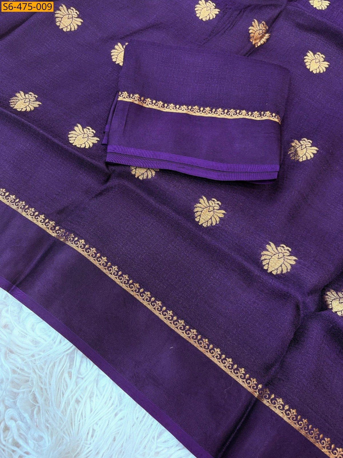 Violet Fancy Viscose Soft  Khadi Saree
