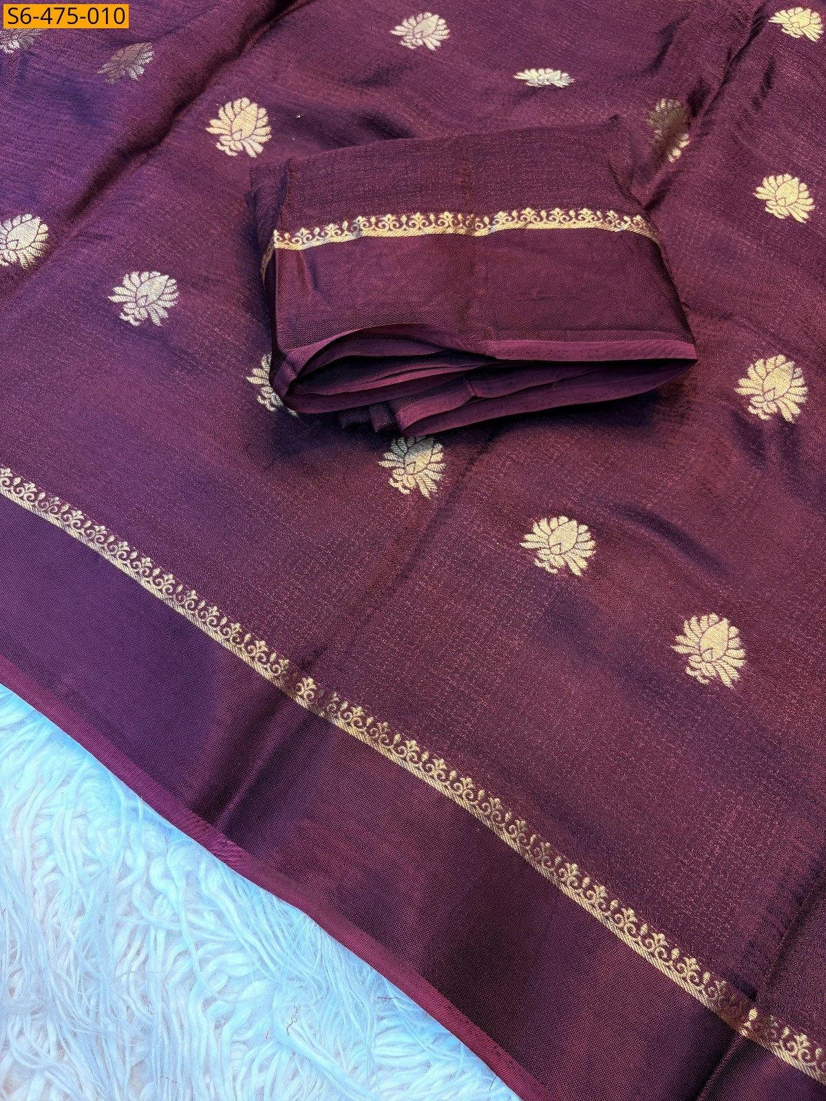 Wine Fancy Viscose Soft  Khadi Saree