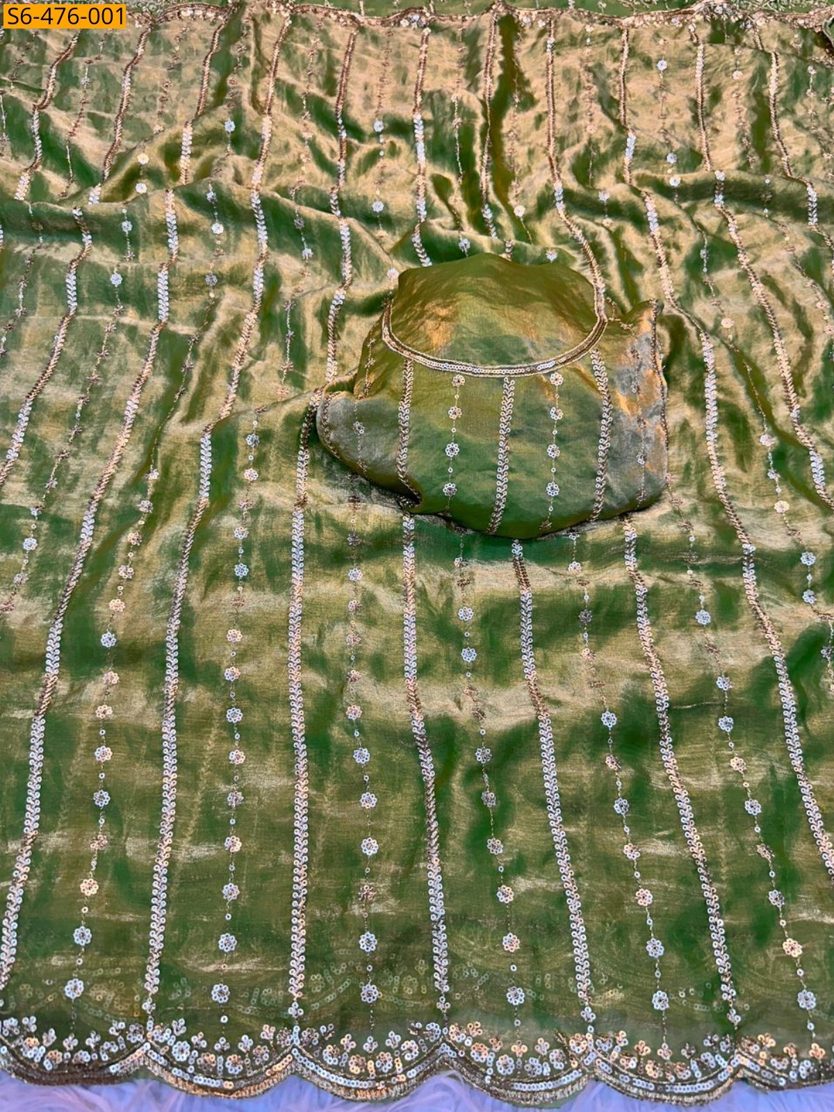 Green Fancy Soft Space Silk Saree