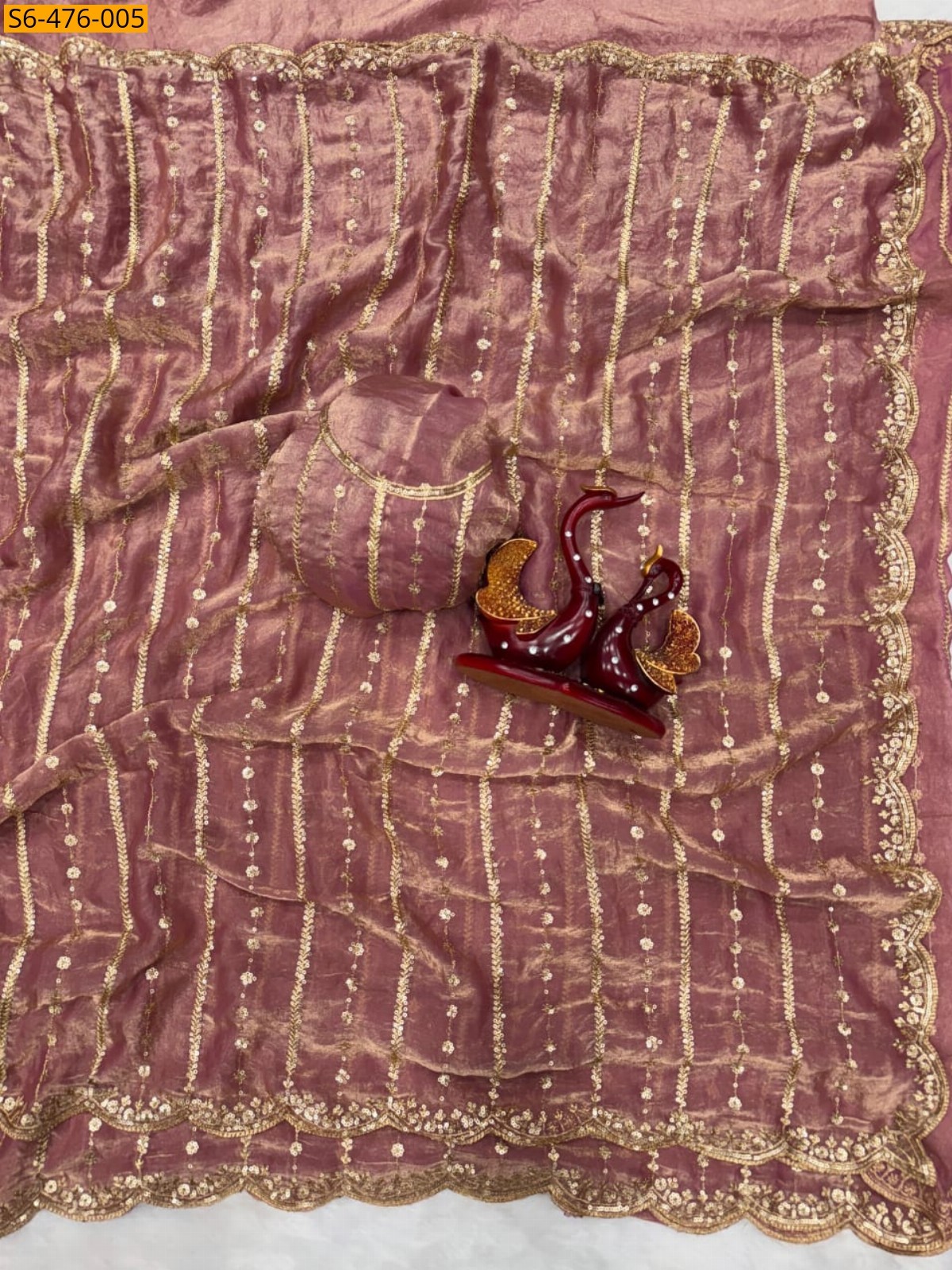 Peach Fancy Soft Space Silk Saree