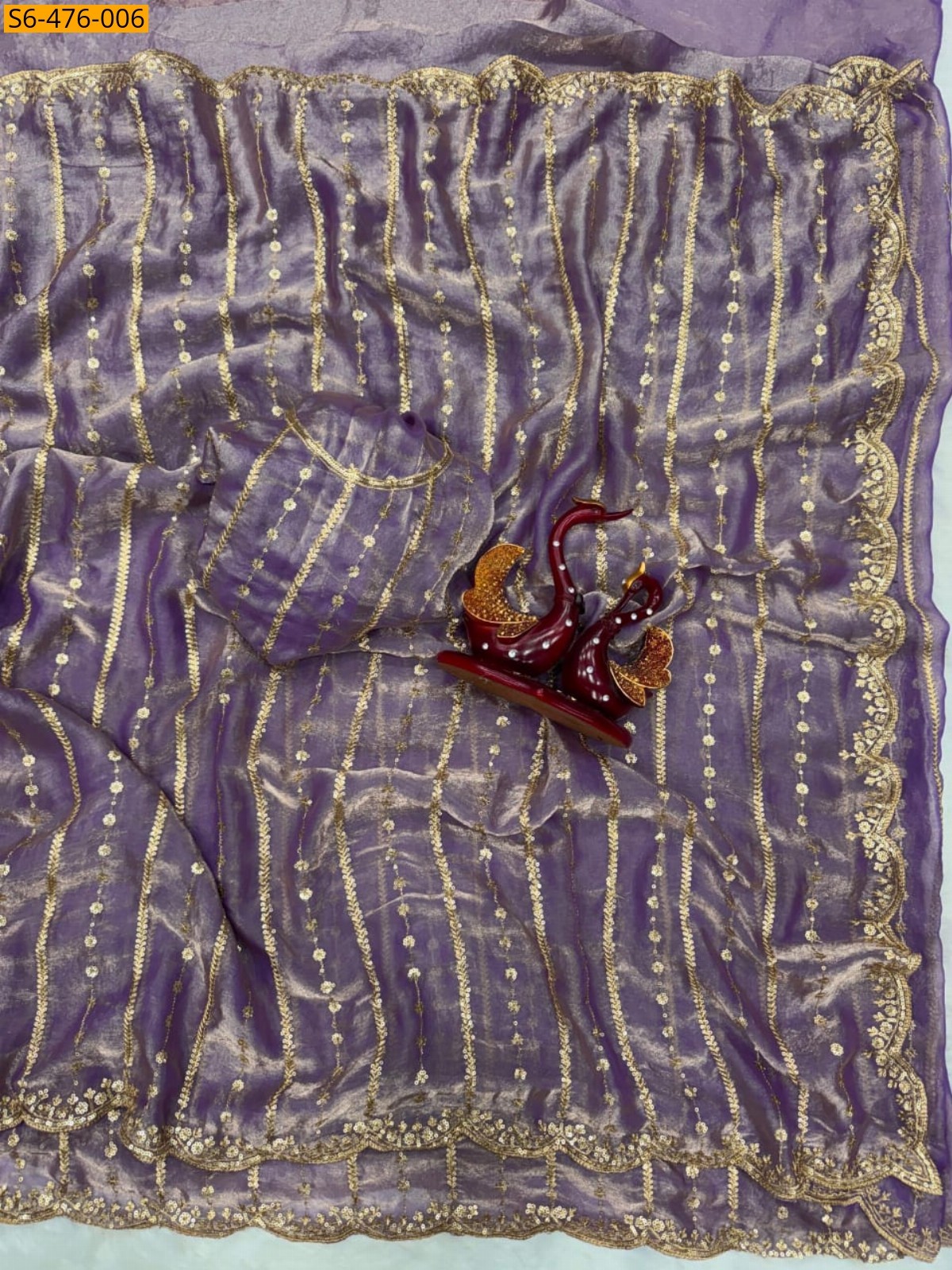 Lavender Fancy Soft Space Silk Saree