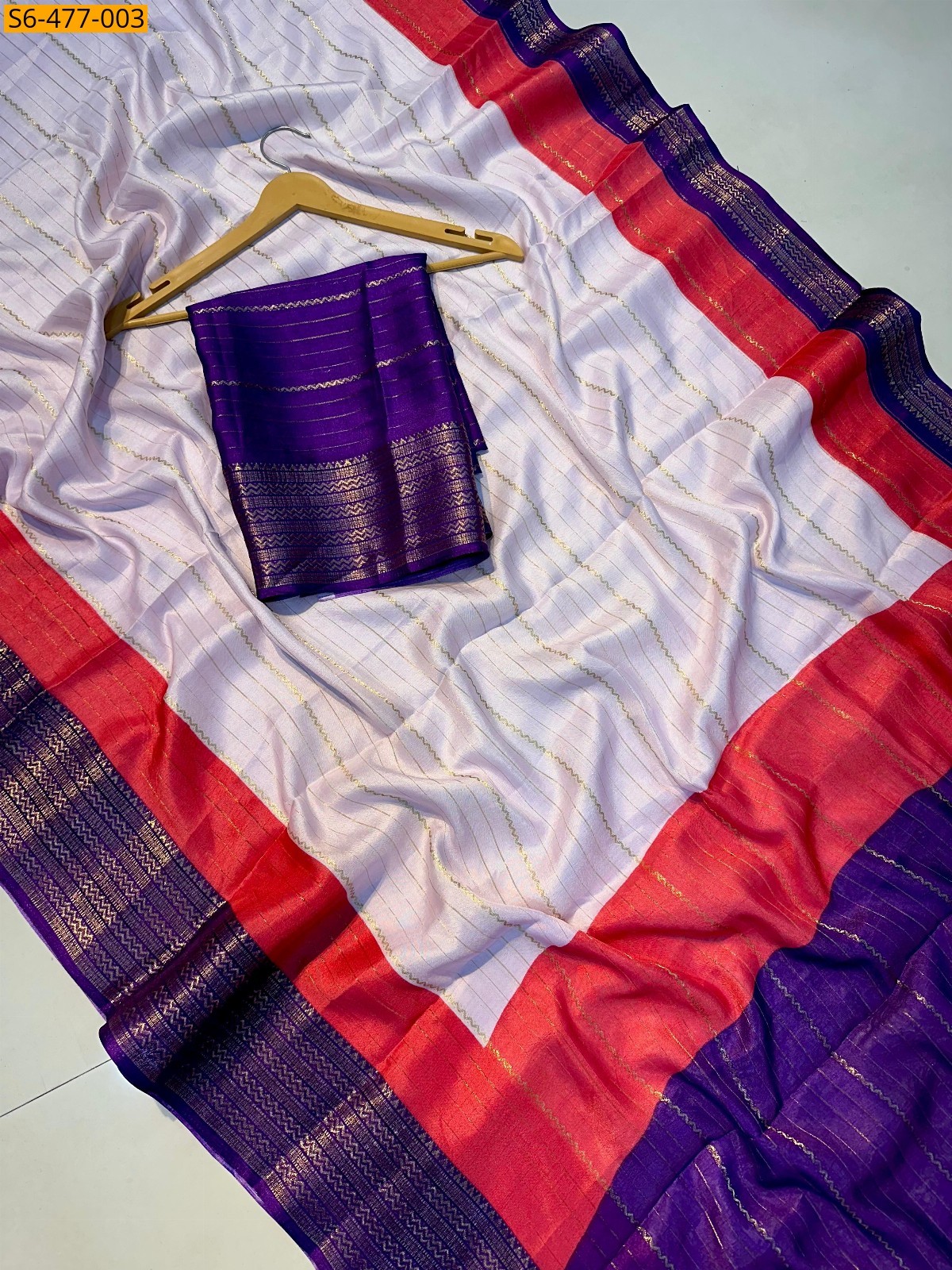 White Fancy Silk Saree