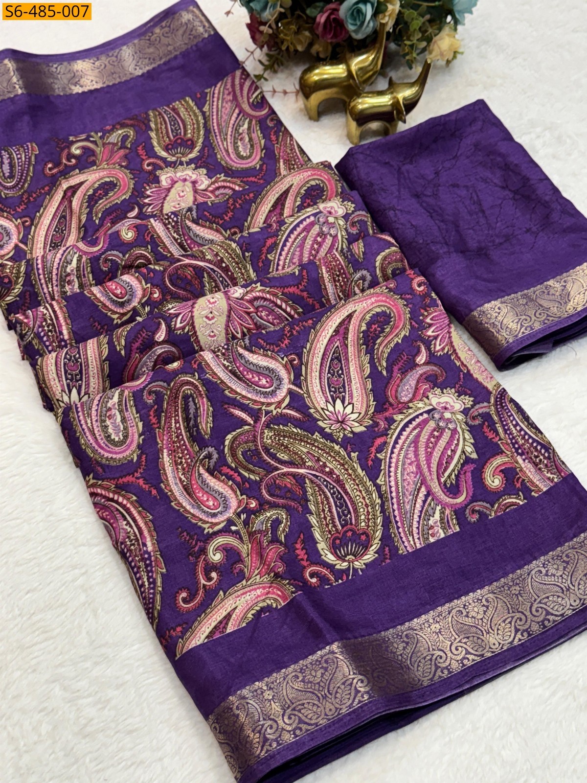 Purple Fancy Tasva silk saree Saree