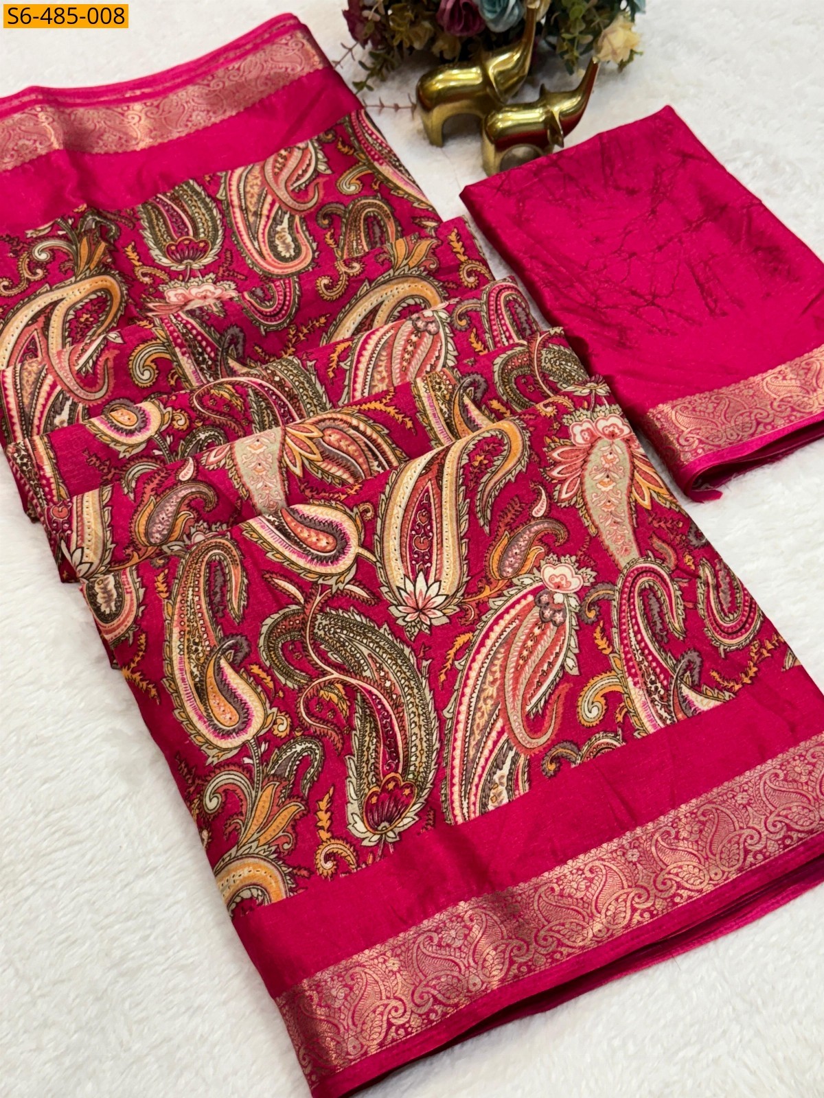 Pink Fancy Tasva silk saree Saree