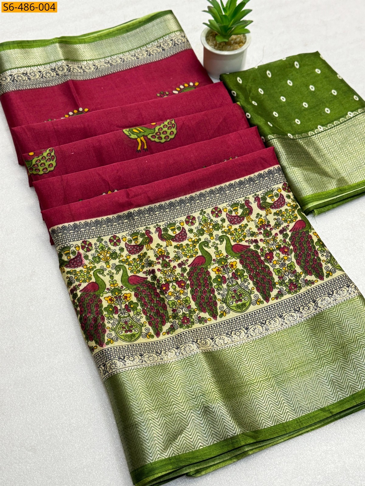 Bindhi  Fancy Soft dola silk printed Saree